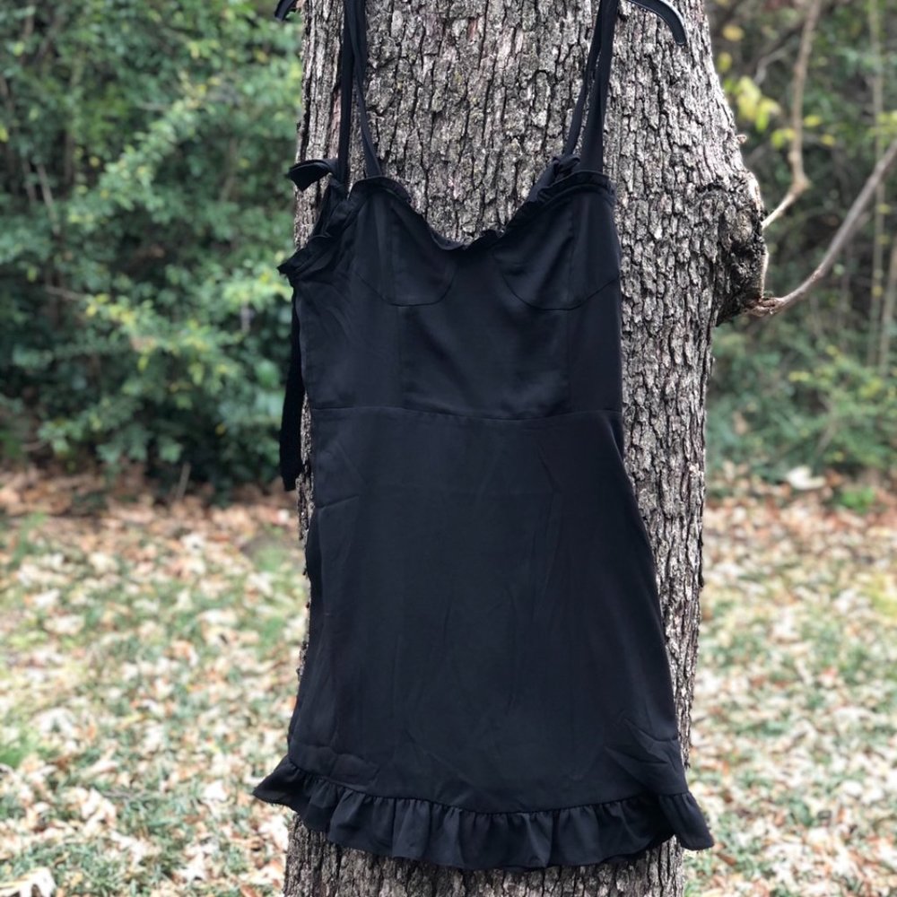 Black Ruffle Tie dress from Forever 21
